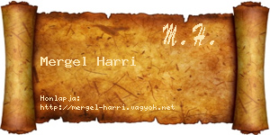 Mergel Harri névjegykártya